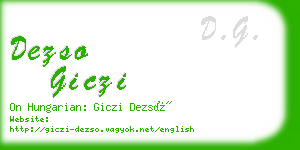 dezso giczi business card